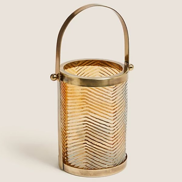 Textured brass lantern, €20, M&S