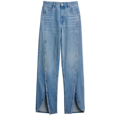 Rhinestone-embellished slit-hem jeans, €129