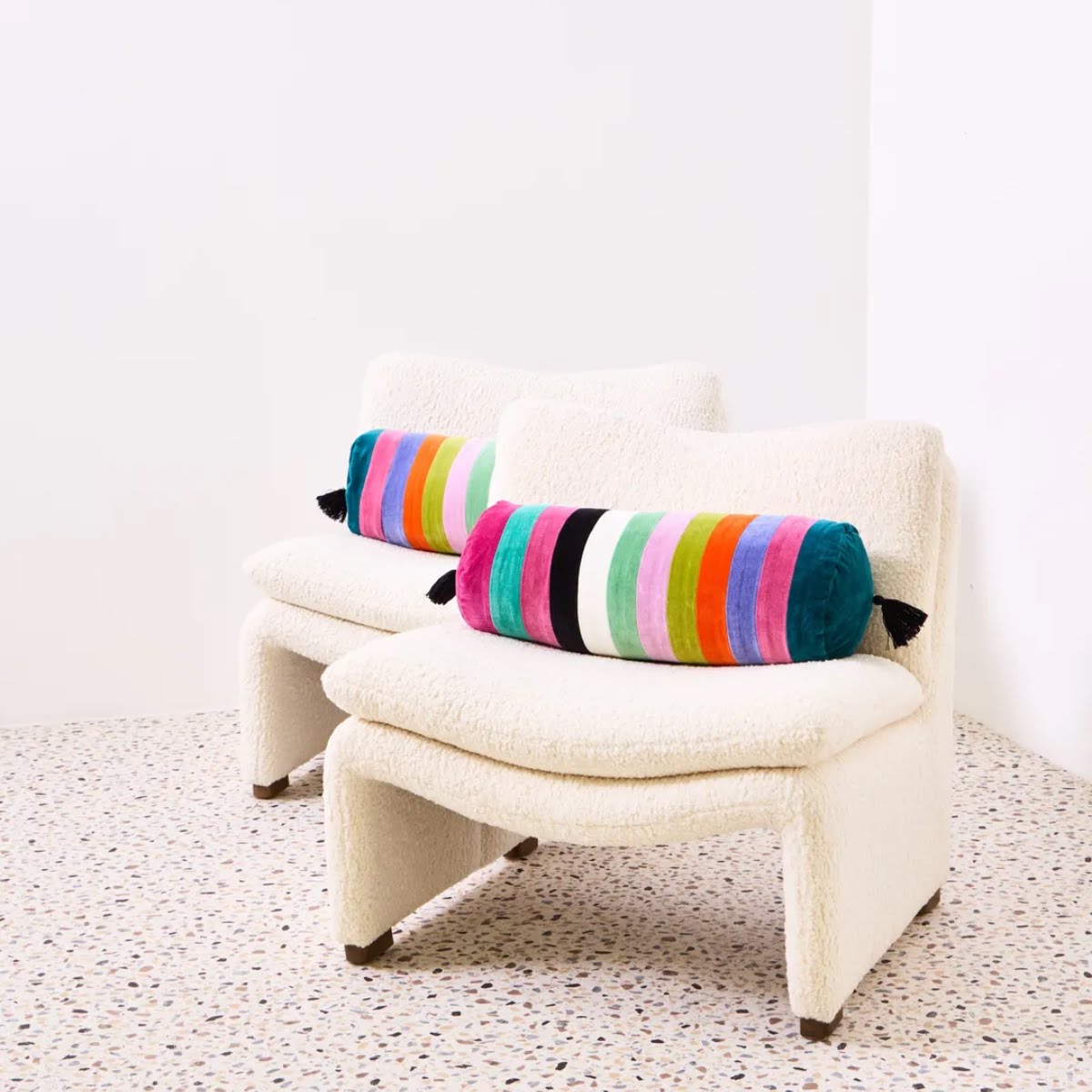 Patchwork Stripe Bolster Cushion Cover, €35.50, Oliver Bonas