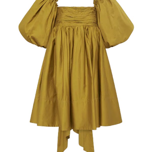 AJE Casabianca Puff Sleeve Dress Olive Green Mini Dress, rent from €82 , Rag Revolution