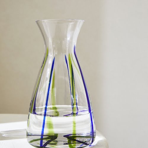 Glass bottle with coloured lines, €17.99, Zara Home