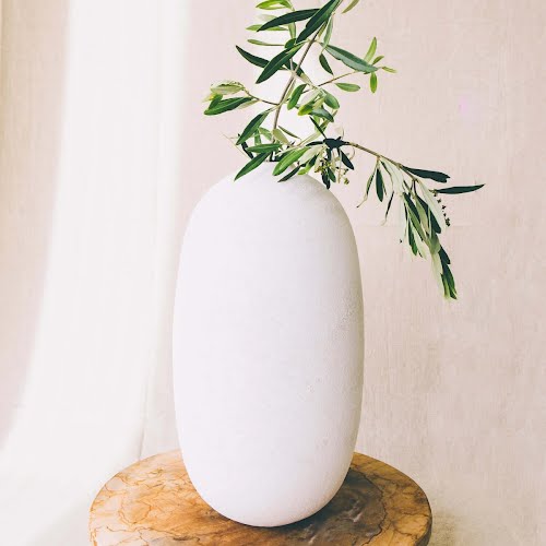 Textured White Ceramic Vase, €110, Taylor & Gray