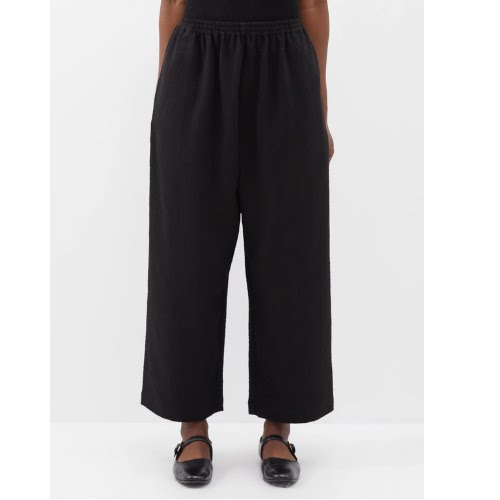 Eskandar Japanese Basketweave Cotton Cropped Trousers, €327