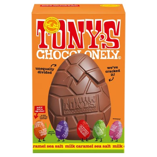 Tony's Chocolonely Sea Salt and Caramel Easter Egg, €15