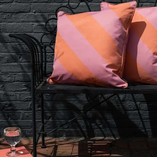 Rockett St George, Pink & Coral Stripe Outdoor Garden Cushion, €31