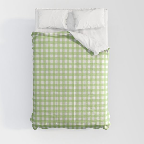 Green gingham comforter, from €78.71, Society 6