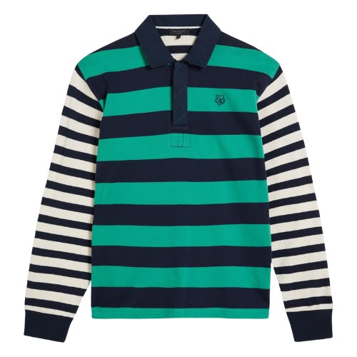Weddell Long Sleeve Mixed Stripe Rugby Polo, €49, Ted Baker