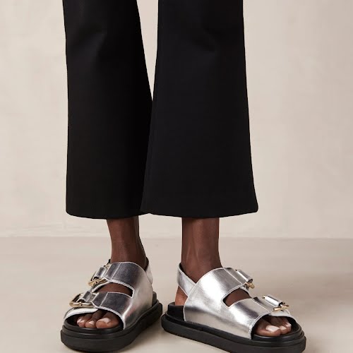 Alohas, Harper - White and Silver Leather Sandals, €200