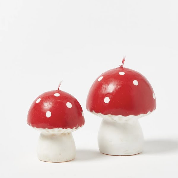 Red Wax Toadstool Candle Small, €12, Oliver Bonas
