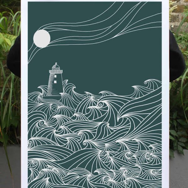 Poolbeg Lighthouse Waves, €65, Jam Art Prints