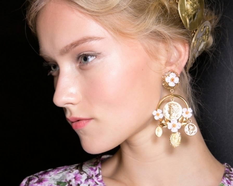 Swept-up Hair Calls for Statement Earrings