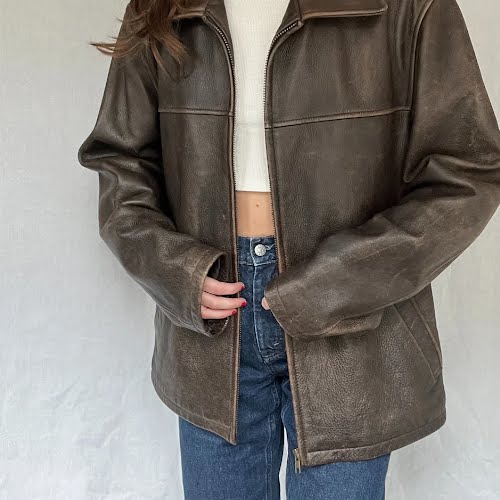 WORN, Hollies Brown Leather Jacket, €657.36