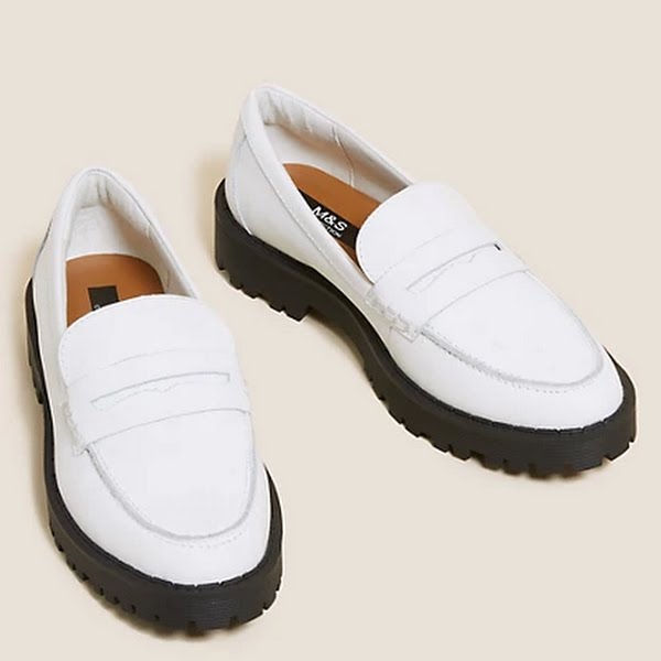 Leather Cleated Flatform Loafers, €70, M&S