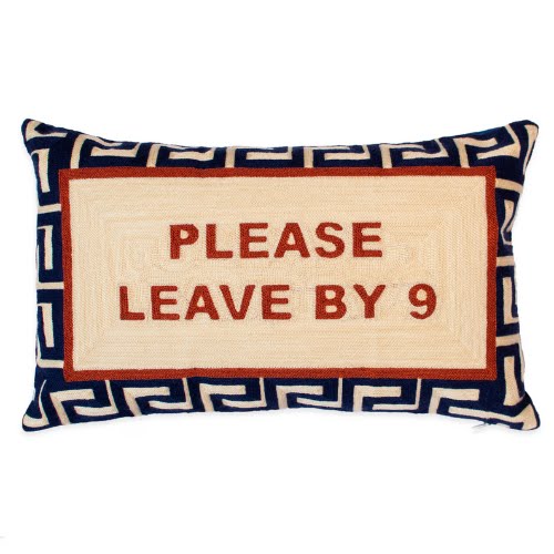 Please Leave By 9 Needlepoint Cushion, €92.74, Etsy