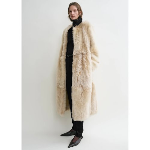 Toteme Silky Shearling Coat in Eggnog, €4,100