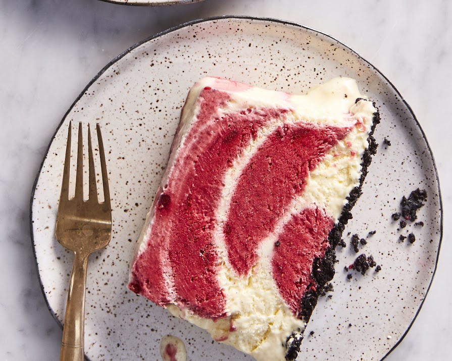 Summer party stunner: raspberry ripple ice cream cake
