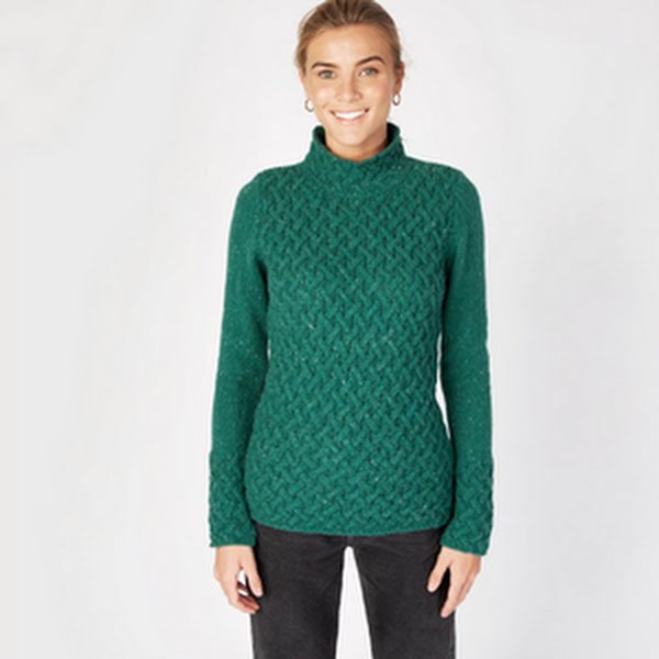 Trellis Sweater Green Garden, €136.95, IrelandsEye Knitwear