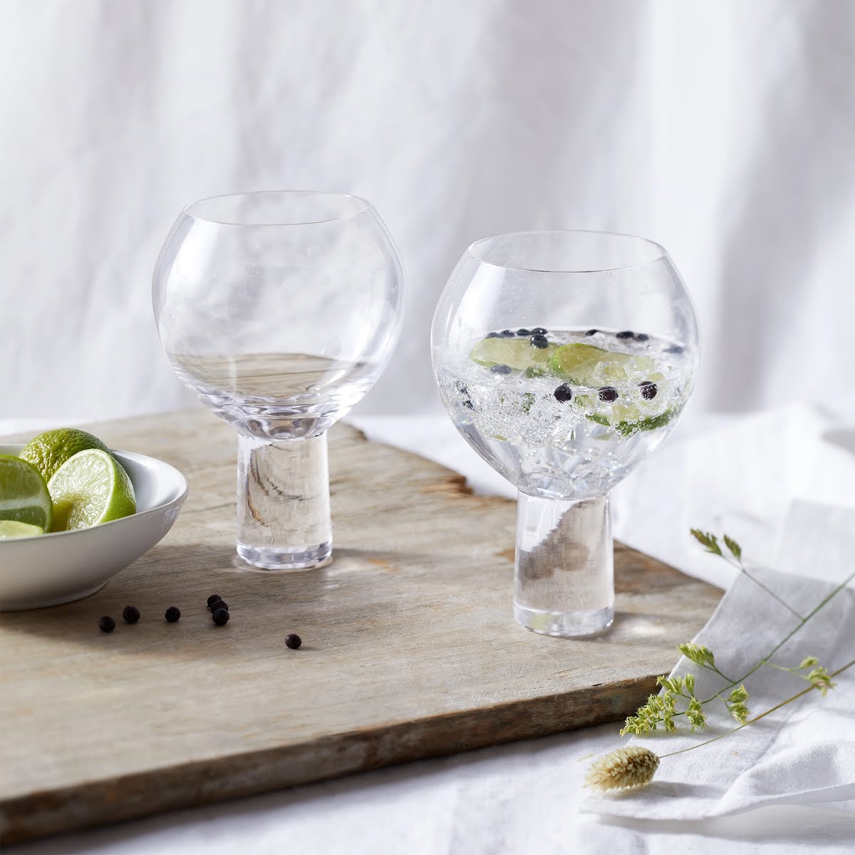 Halden gin glasses, €50, The White Company