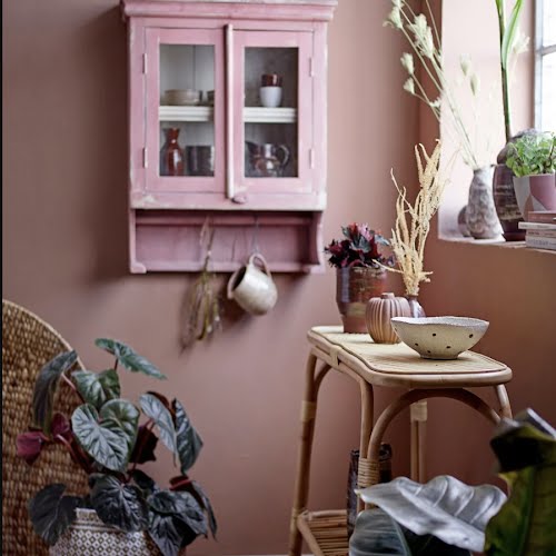 Dusty pink wall cabinet, €259, Amber + Willow