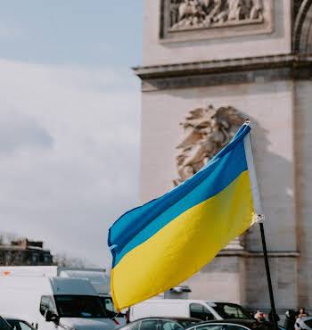 Ukraine flag in Paris