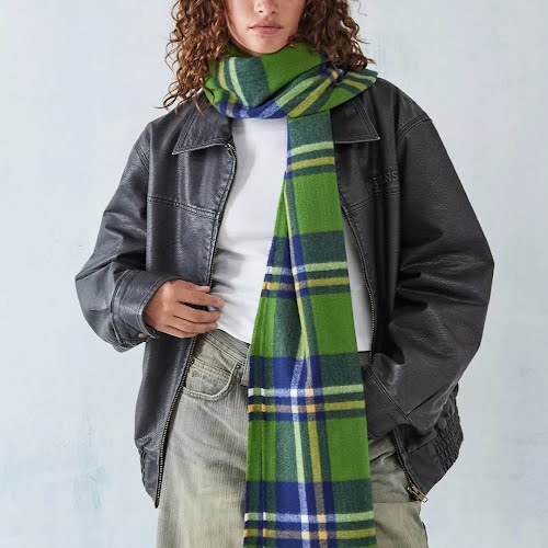 Urban Outfitters, Damson Madder Green Check Scarf, €55