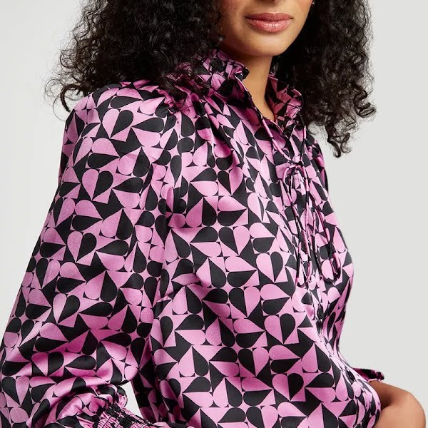 Geo Heart Tie Neck Satin Blouse, €33.75, Dorothy Perkins