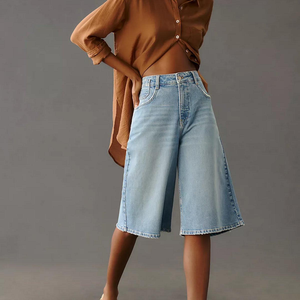 Anthropologie, Pilcro The 5-Pocket High-Rise Crop Culotte Jeans, €115