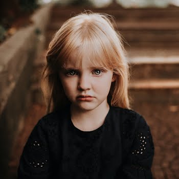 young girl looking into camera