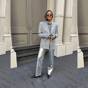 The silver trousers trend will help you shine this season