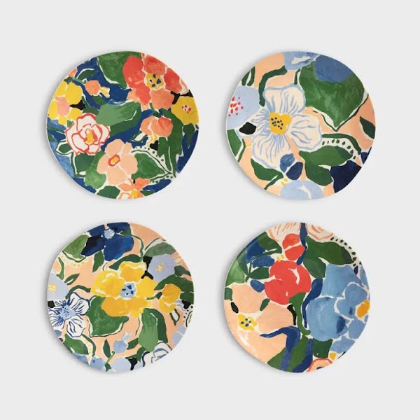 Floral Bamboo plates set of 4, €28, The Old Mill Stores