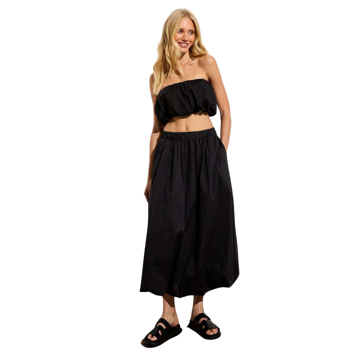 Black Bubble-Hem Midi Skirt, €49.99, New Look