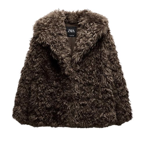 Zara Faux Fur Short Coat, €99.95