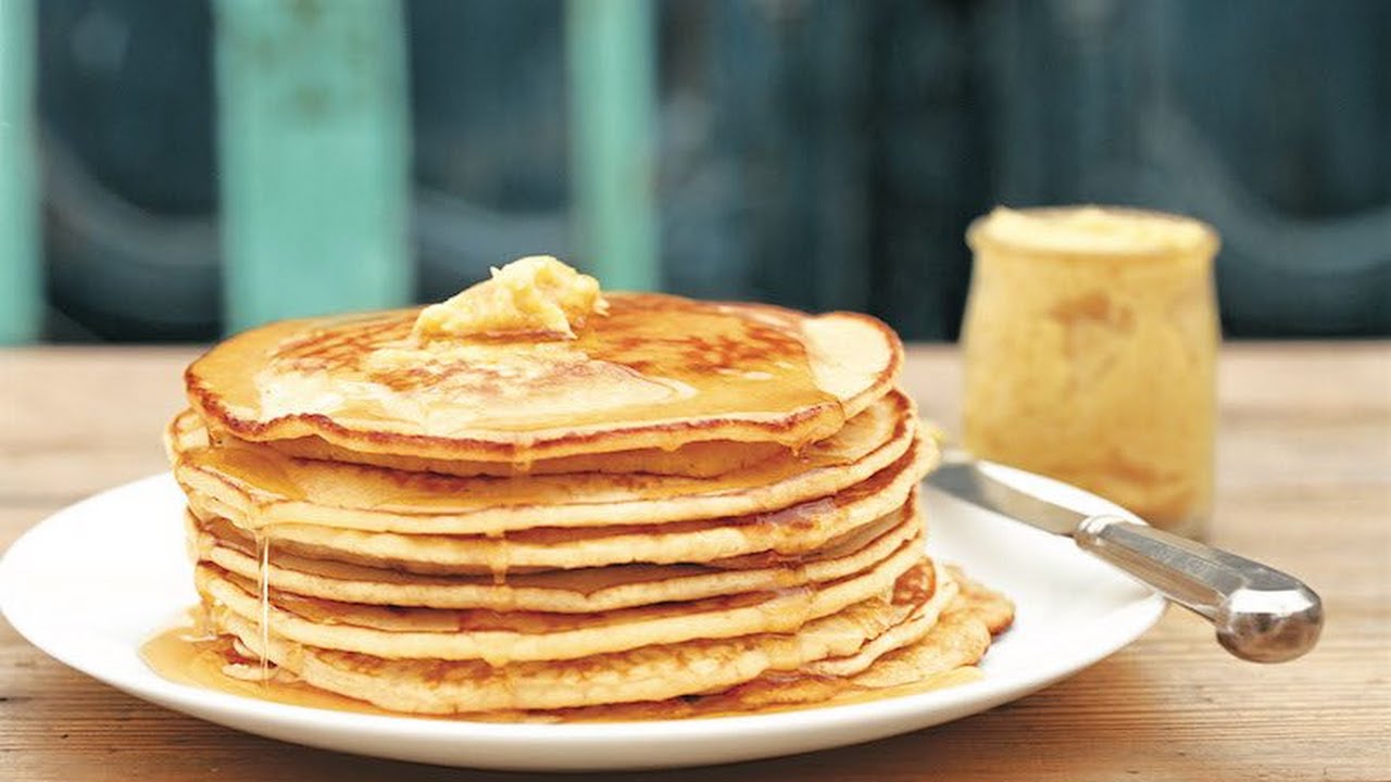 Simple, easy, fluffy pancakes with maple syrup to whip up this morning |  