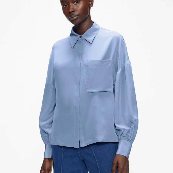 Eddnna Silk Shirt Light Blue, €115, Ted Baker