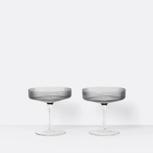 Champagne Ripple saucers set of 2, €42, Industry & Co