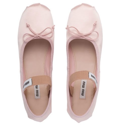 Miu Miu Logo Strap Ballet Flats, €700