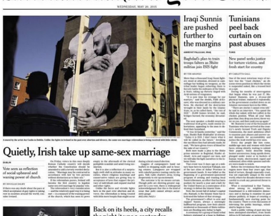 Same-Sex Mural Lands Front Page of New York Times