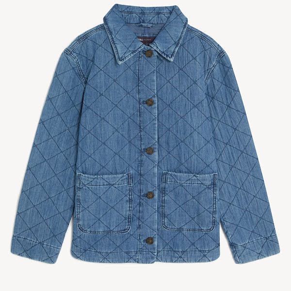 Pure Cotton Denim Quilted Shacket, €65, M&S