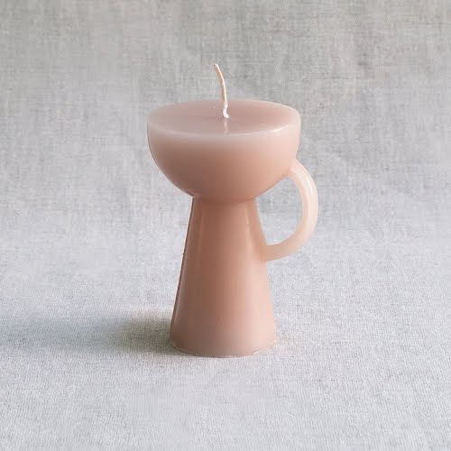 Sculptural cup candle, nude, €15