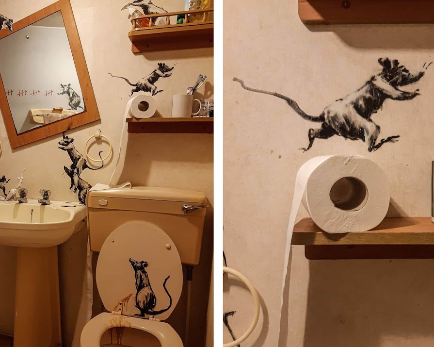 Banksy’s self isolation project has been decorating his bathroom… in true Banksy fashion