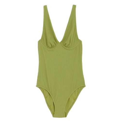 Ribbed Wired Plunge Swimsuit, €47.50