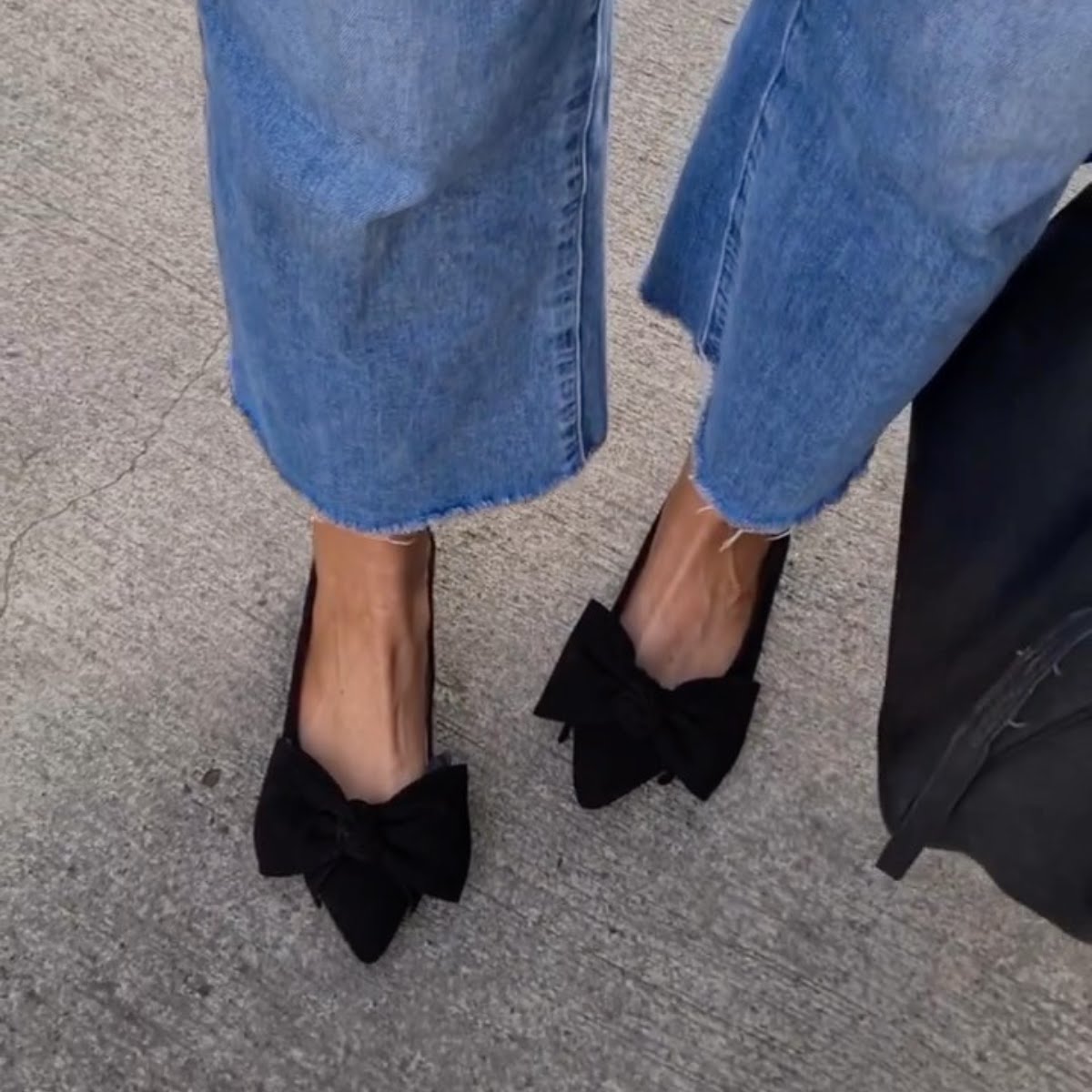Nicki Hoyne Flat Bow Shoe in Suede Black, €210
