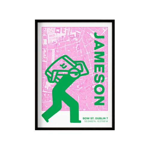 Jando Jameson Barrel Man Riso Print in Green, from €35