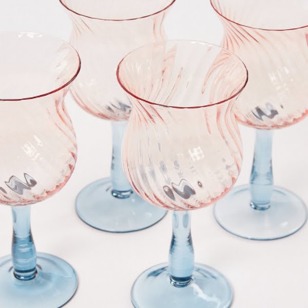 Flor pink wine glasses set of 4, €39, Oliver Bonas