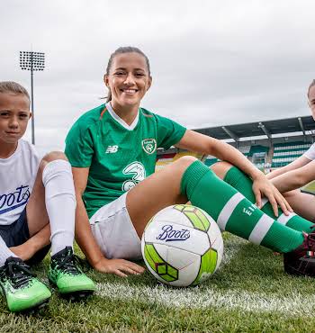Ireland soccer star Katie McCabe announcing the Boots Ireland sponsorship deal
