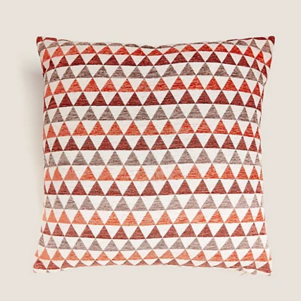 Chenille geometric cushion, €20, M&S