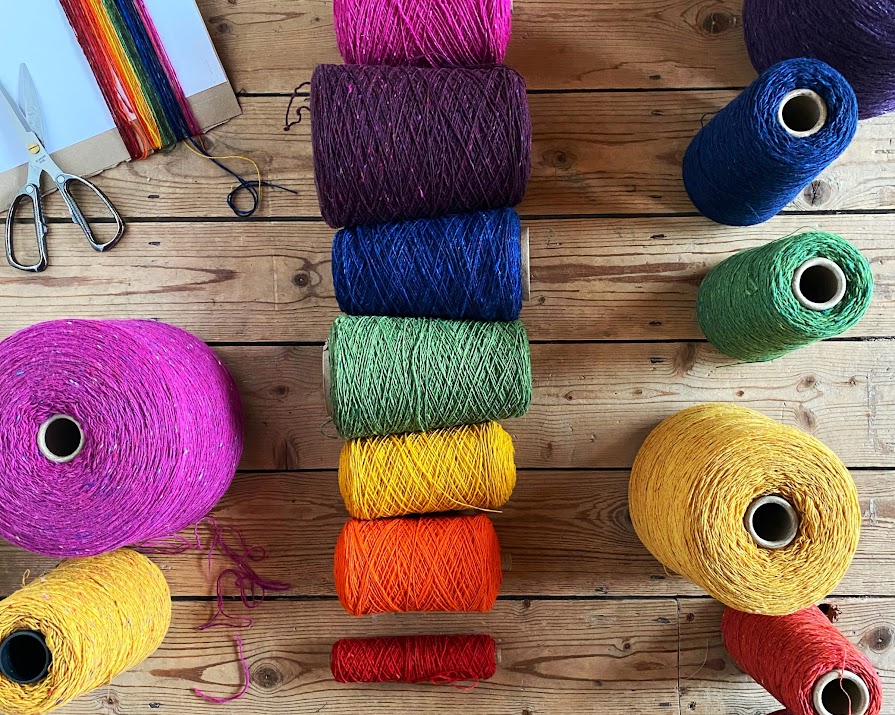 This Irish weaver is making joyful rainbow scarves to raise funds for hospice services