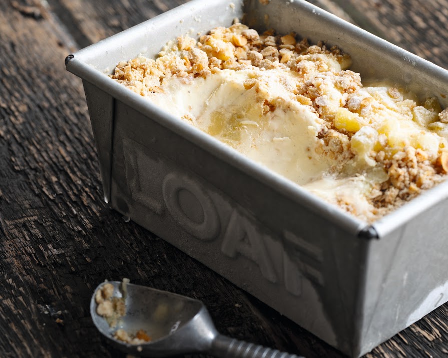 Ready to freeze in half an hour: Try this apple crumble ice cream