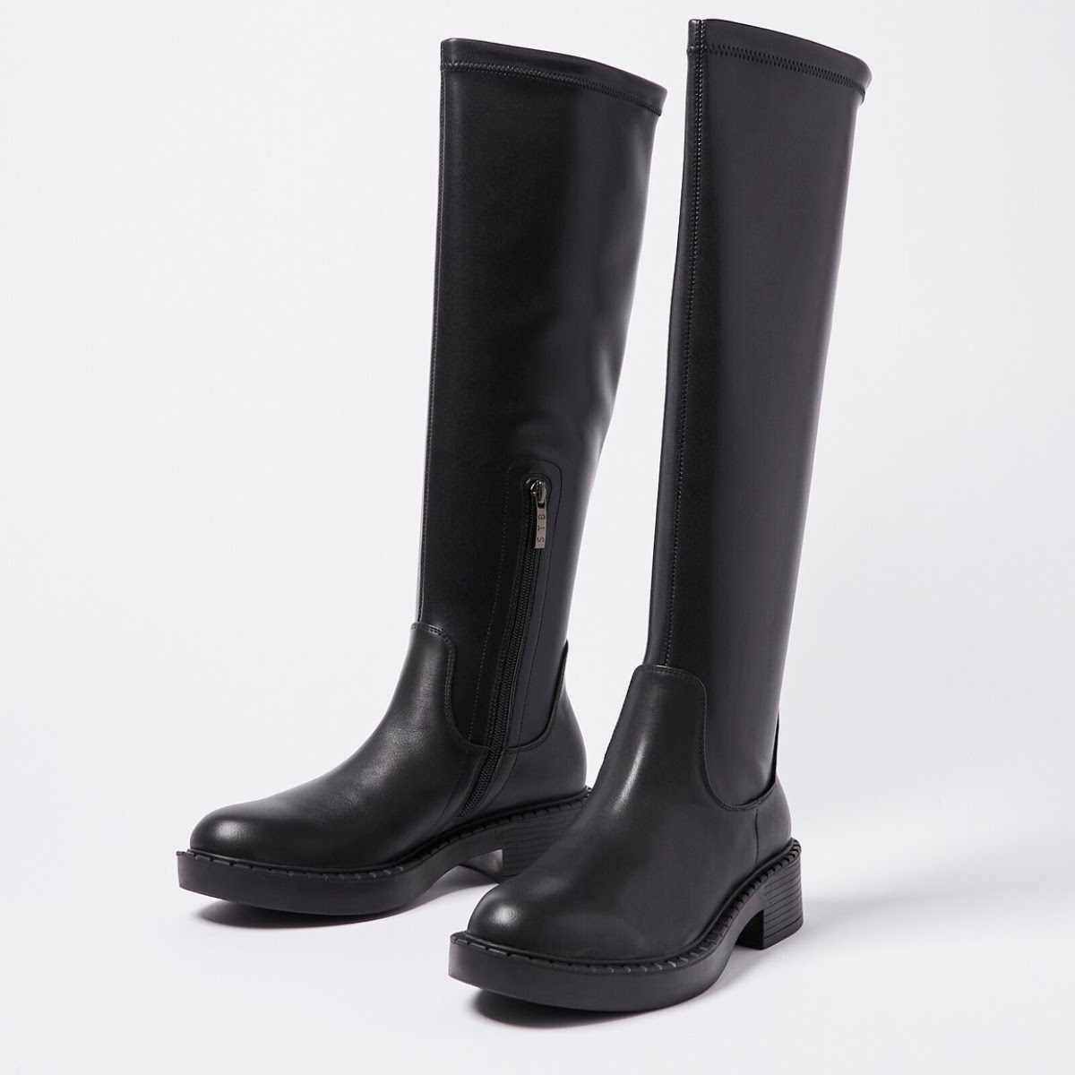 Shoe The Bear Patti Stretch Black Leather Knee High Boots, €120