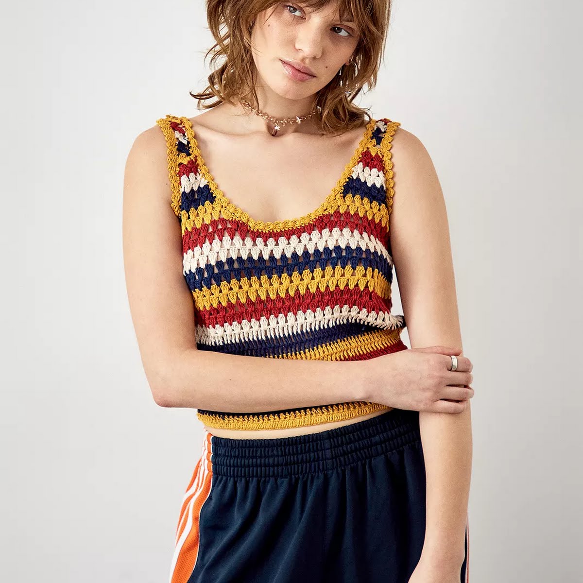 Urban Renewal Salvaged Deadstock Yellow Stripe Knit Vest, €25, Urban Outfitters